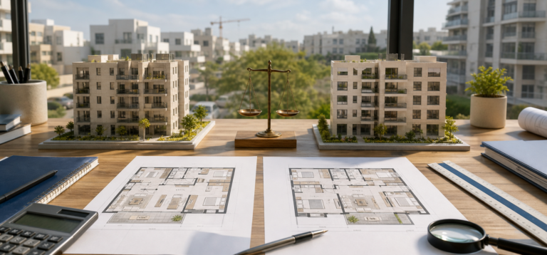 השוואת תמורות ודירות בפרויקט התחדשות עירונית